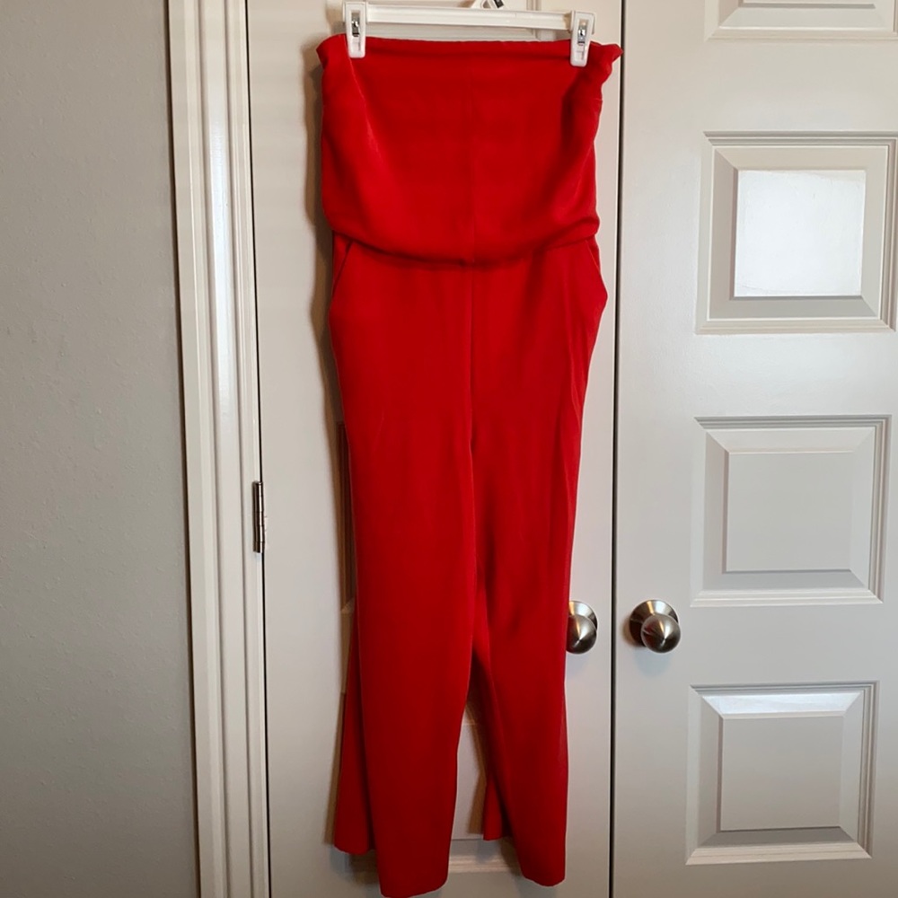 Strapless Red Jumpsuit great condition size 2